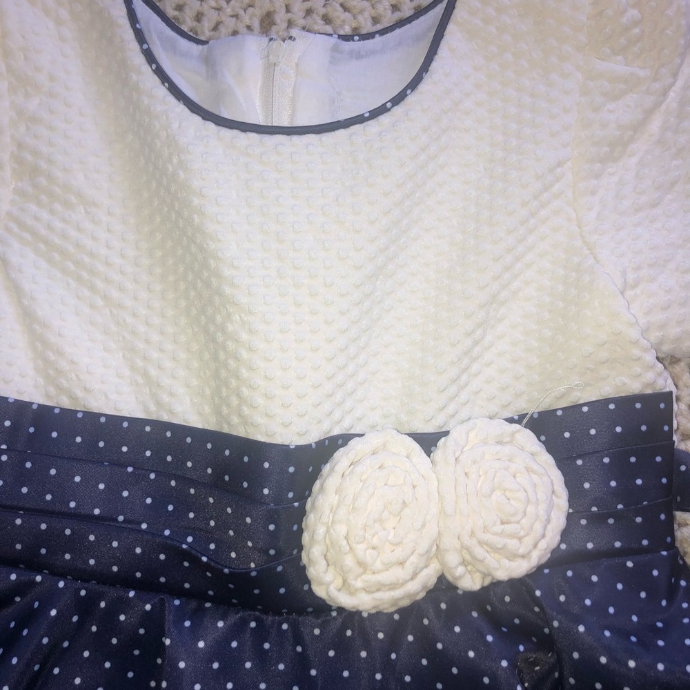 Beautiful navy and white dress - Picture 3 of 4